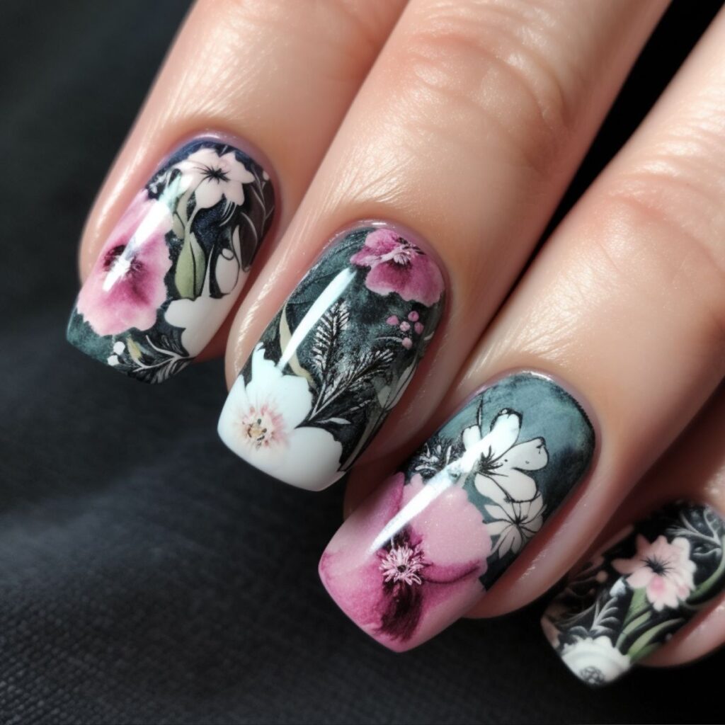 nail designs floral