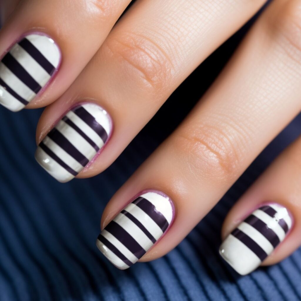 nail designs metallic stripes