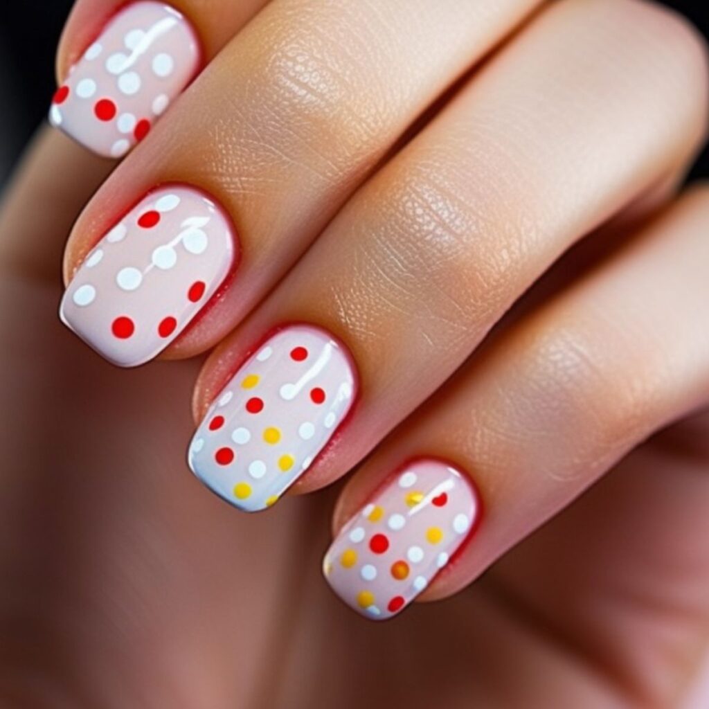 polka dot nail art