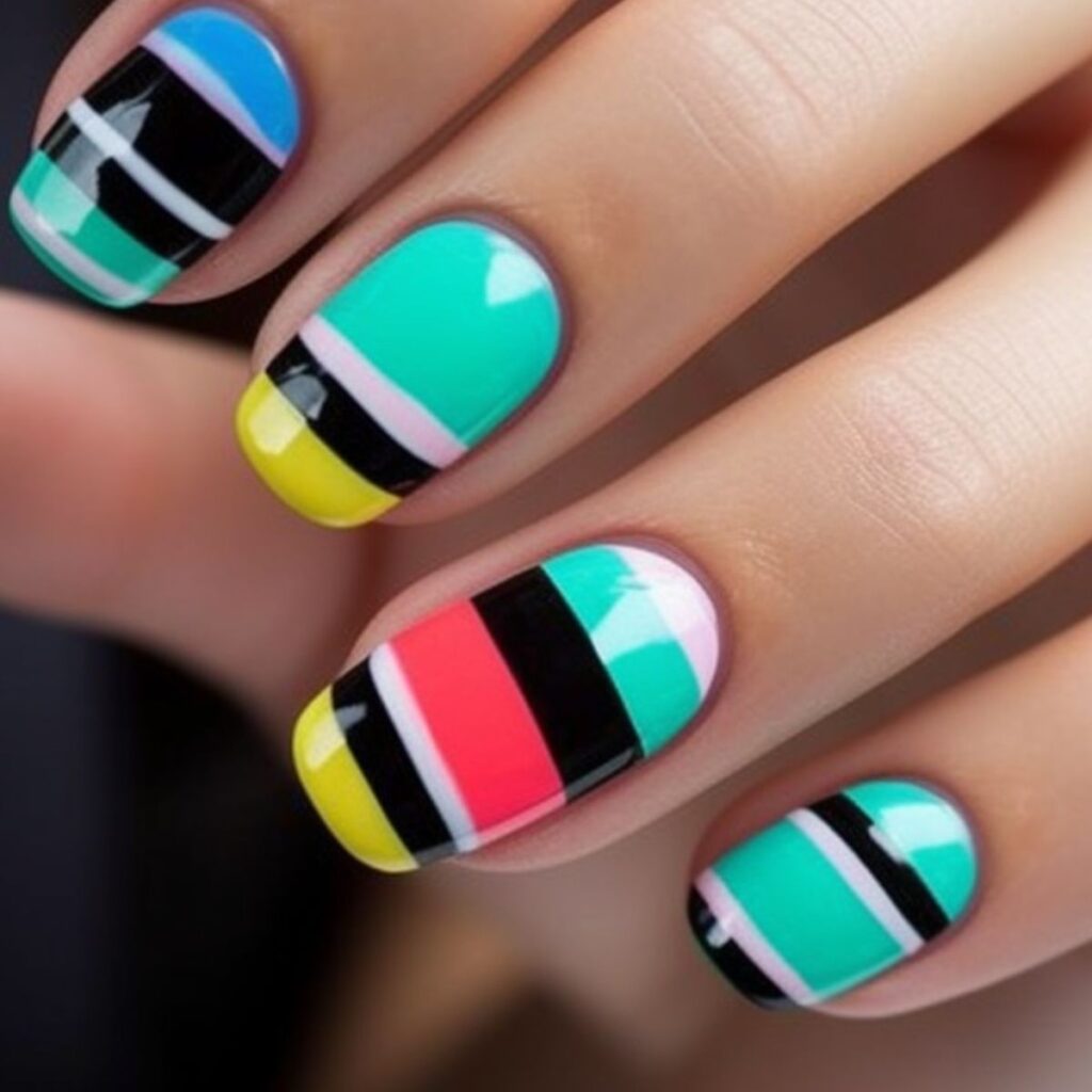 stripe nail design