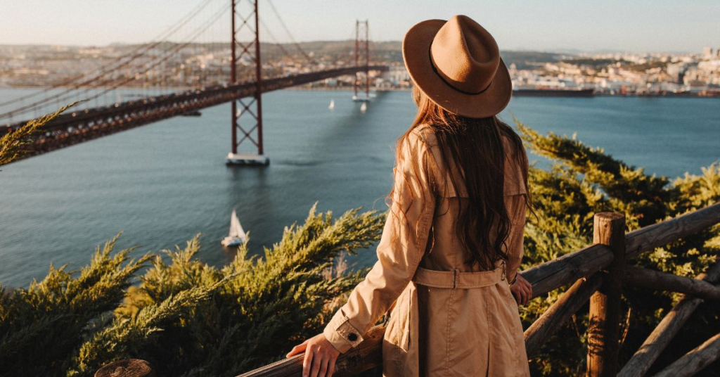 business woman looking at a bridge