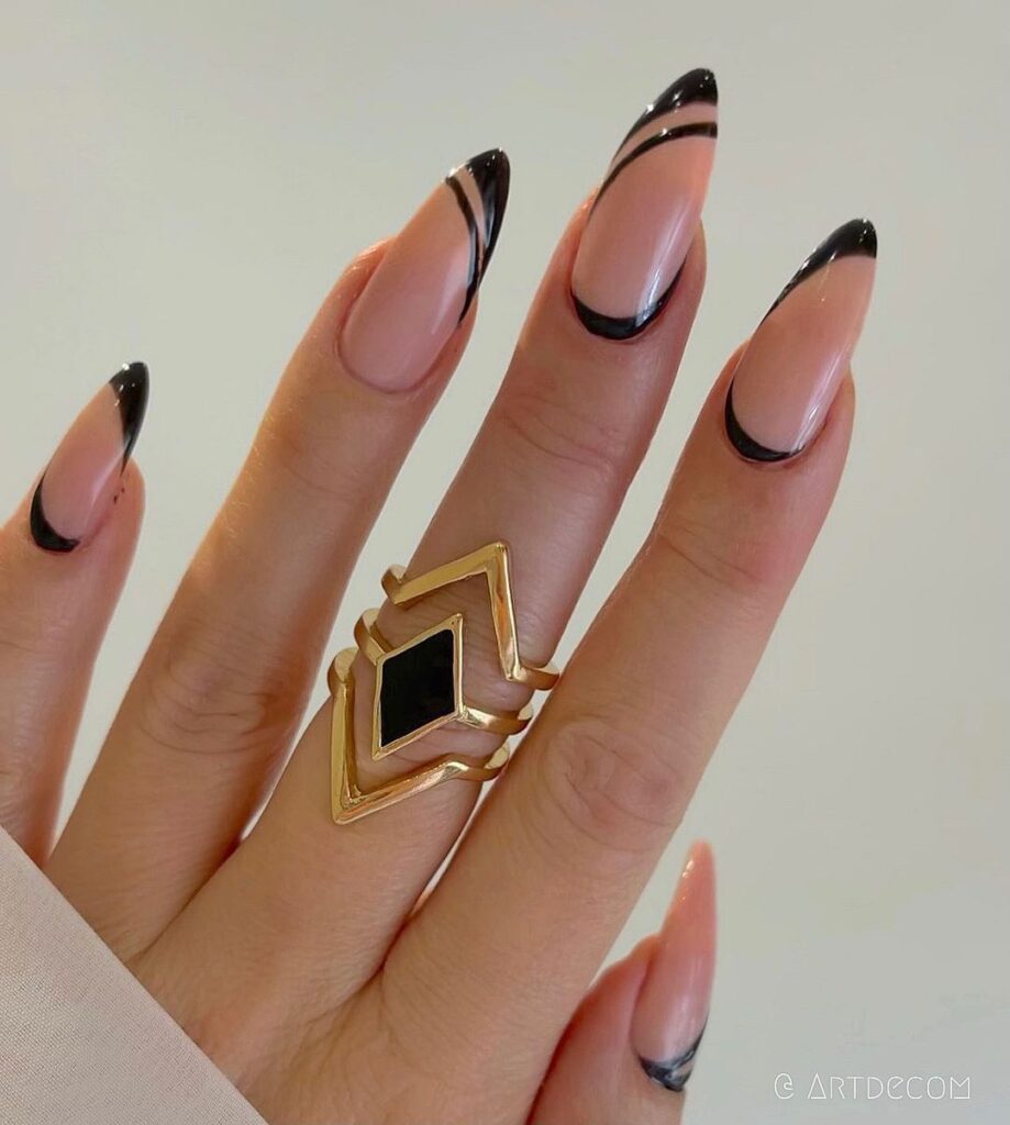 black french tip nails