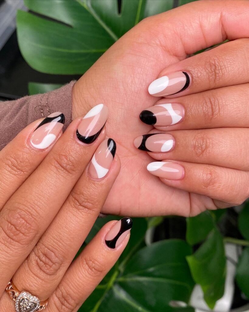 Black French Tip  Nails