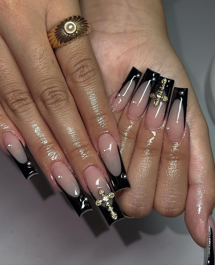 Black French Tip Nails