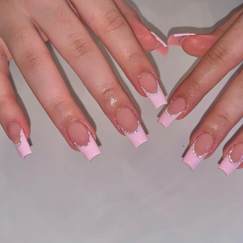 Pink French Tip Nails