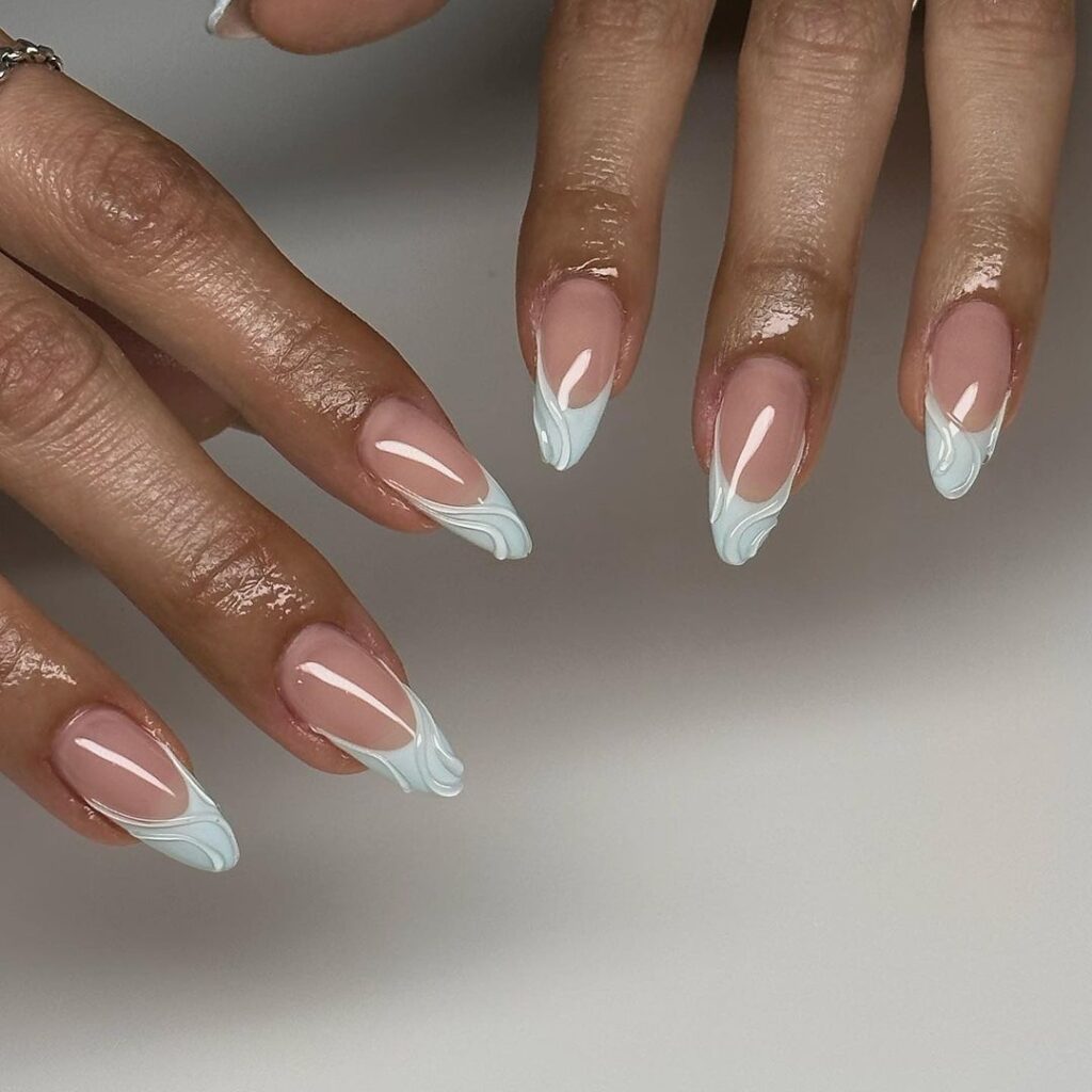 Pink French Tip Nails