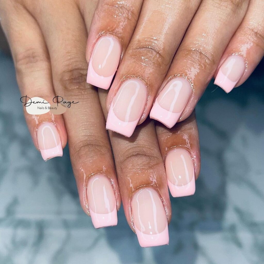 Pink French Tip Nails