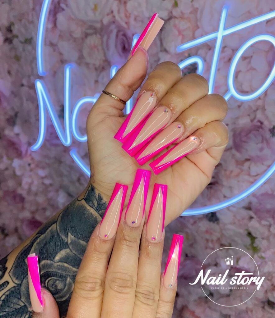 Pink French Tip Nails