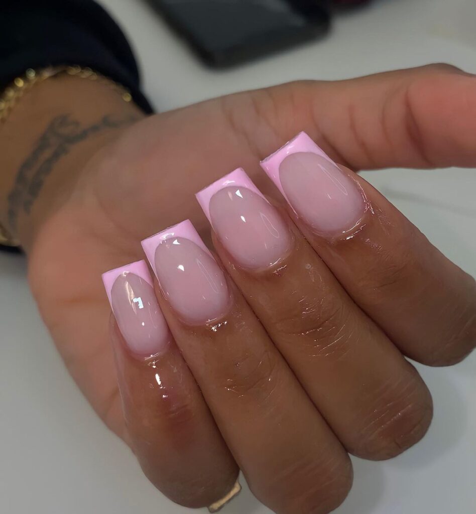 Pink French Tip Nails