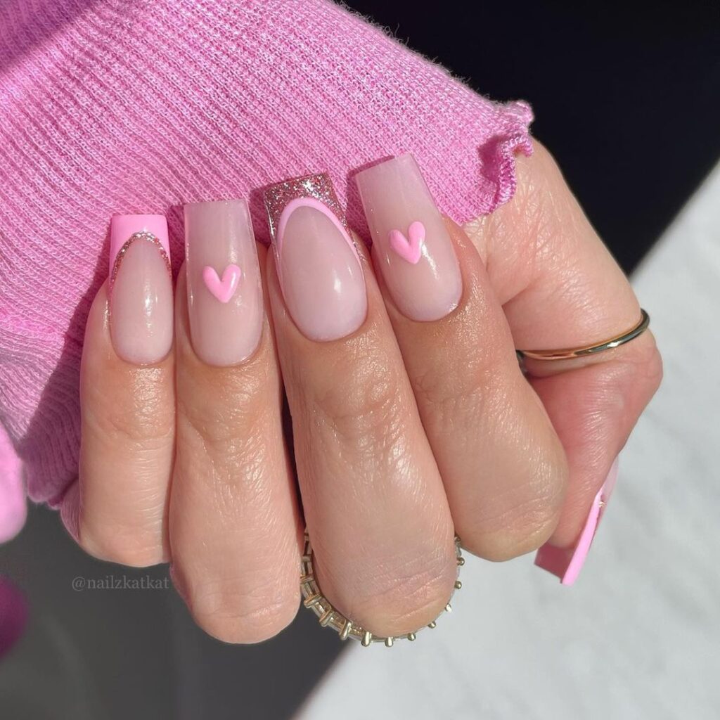 Pink French Tip Nails