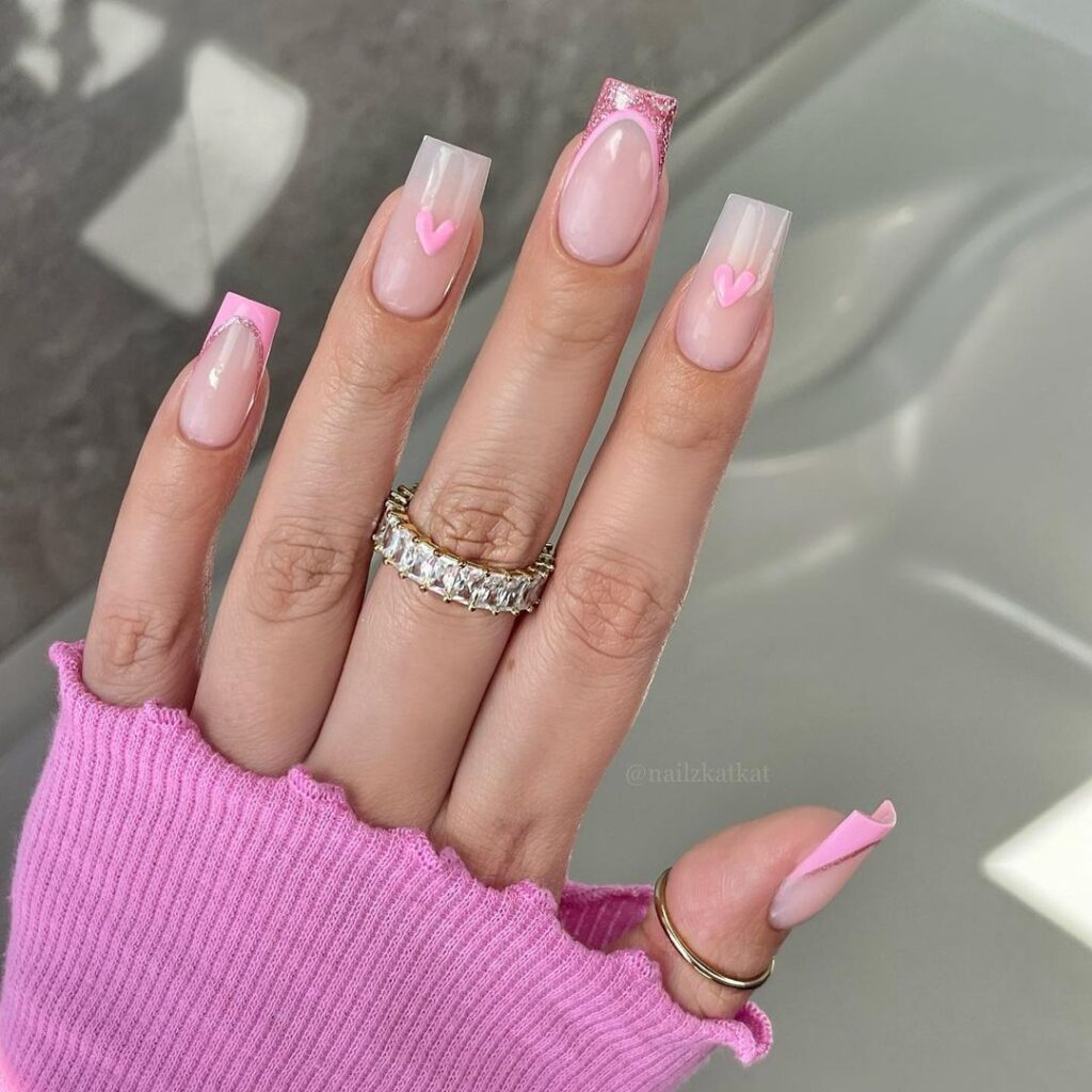 Pink French Tip Nails