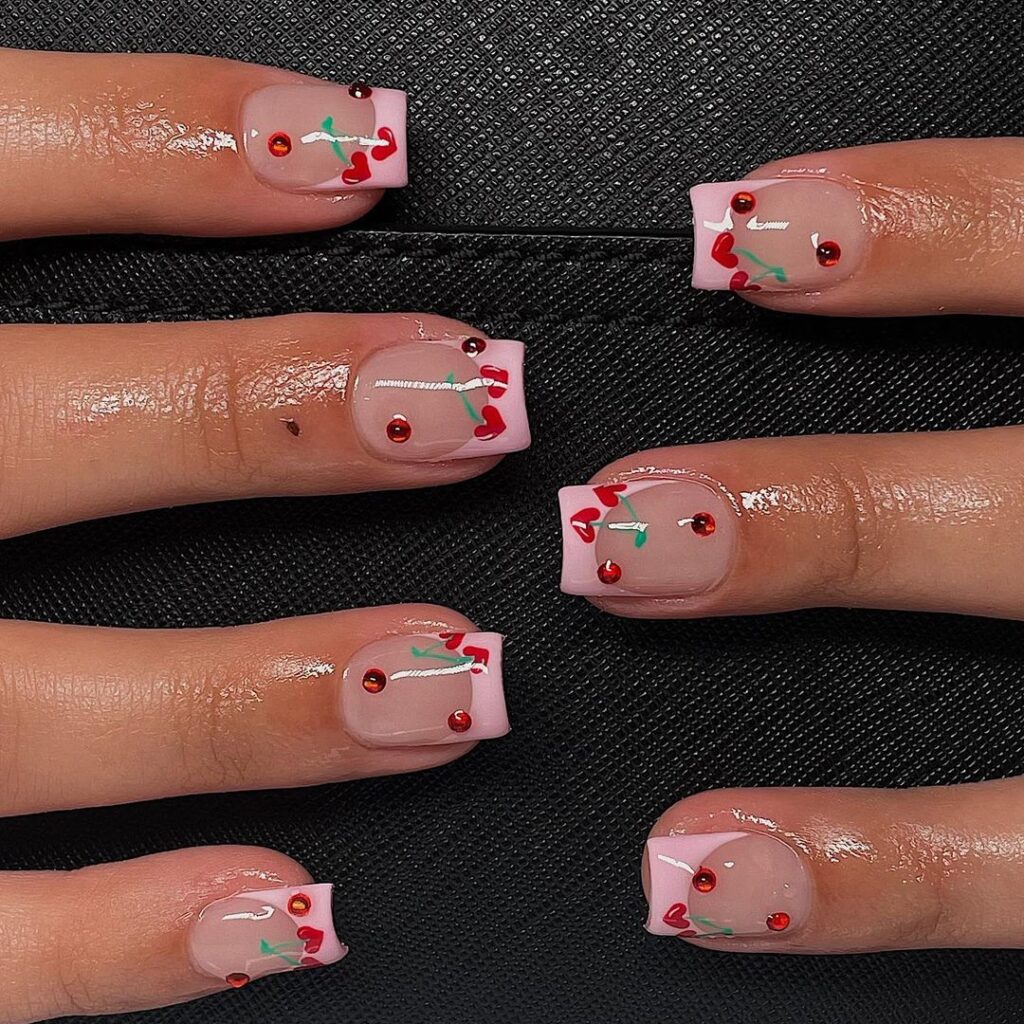 Pink French Tip Nails