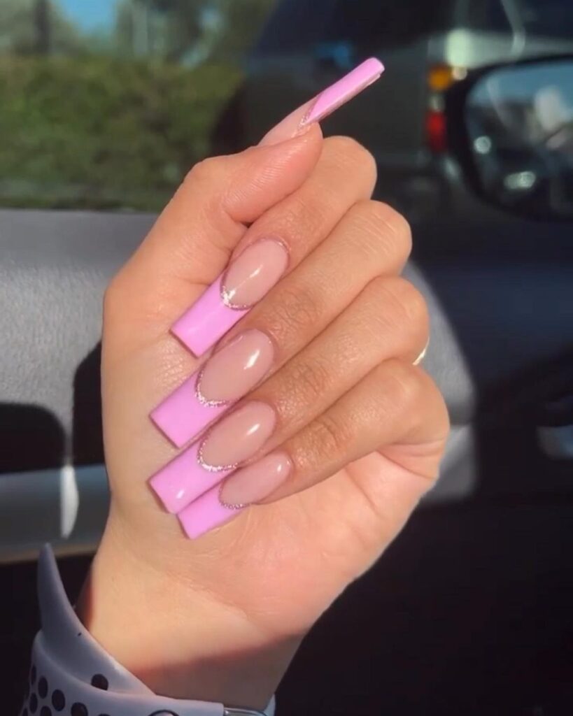 Pink French Tip Nails