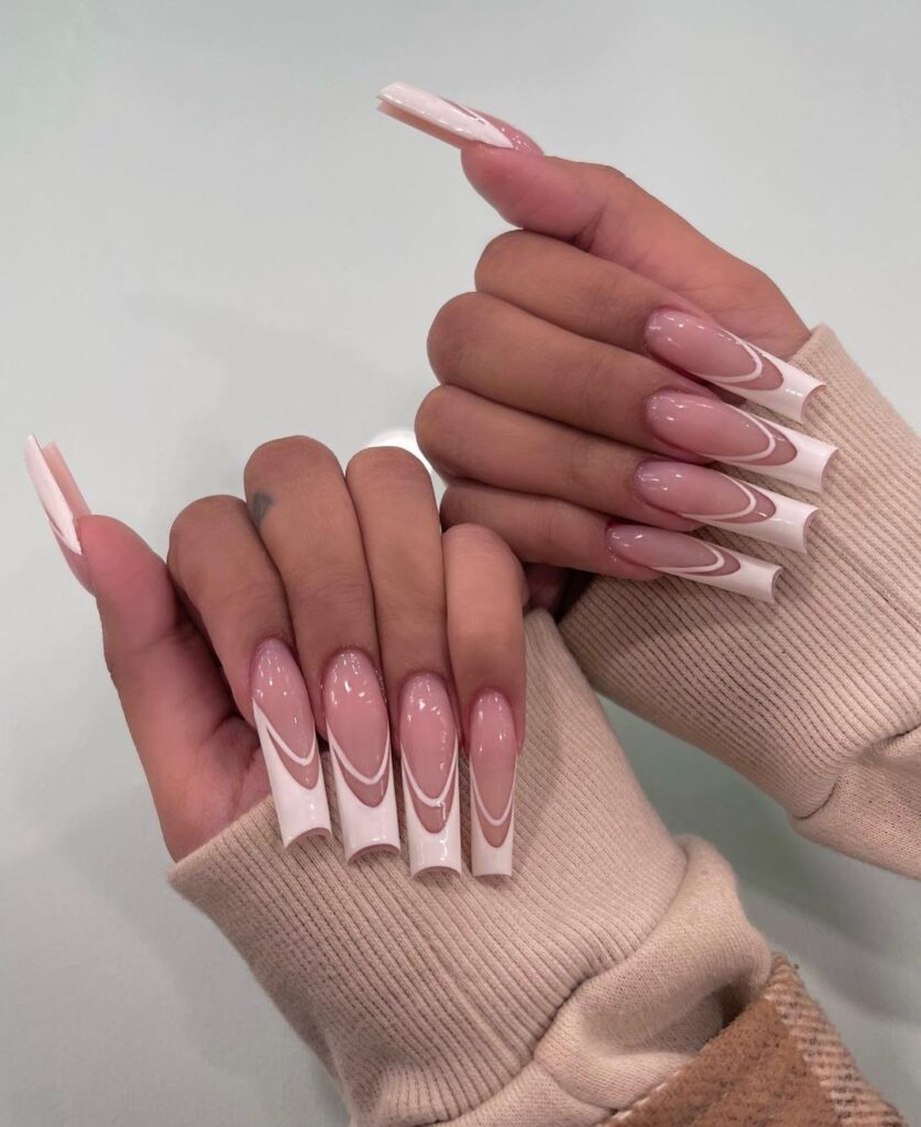 Pink French Tip Nails