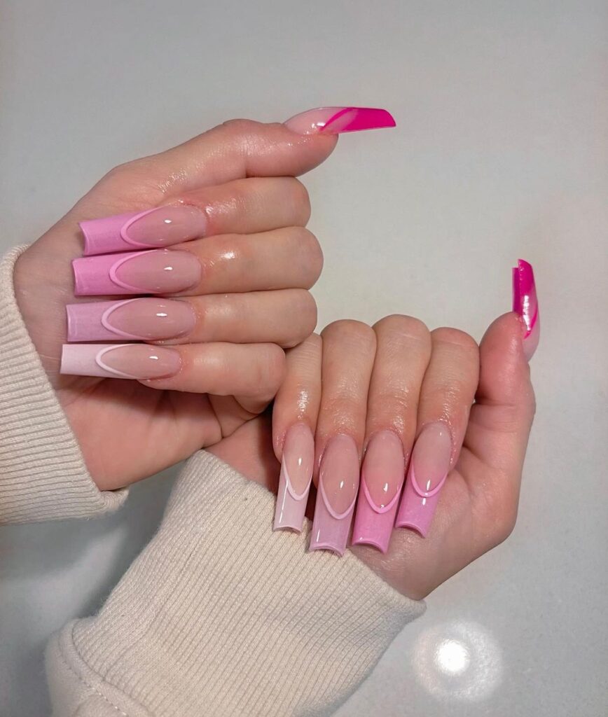 Pink French Tip Nails